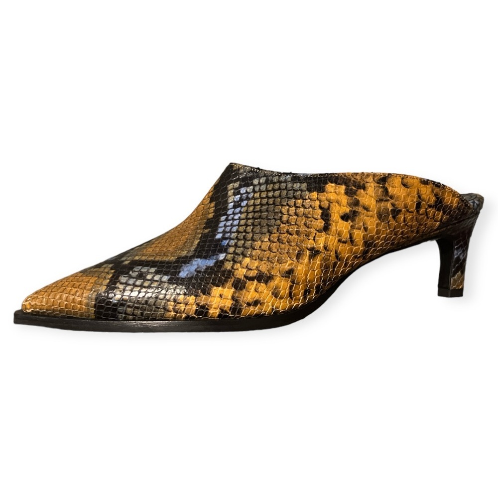 AQUATALIA Snake Python Print Slip-On 2.5” Heeled Mules Women’s Size 11